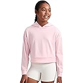 CRZ YOGA Girls Cloud Jersey Long Sleeve Casual Hoodie - Lounge Pullover Sweatshirts Hooded Relaxed Waist Length Kids Teen
