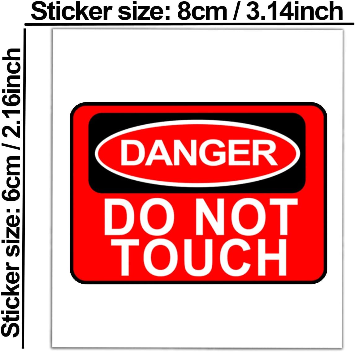 SkinoEu® 2 x Vinyl Self-Adhesive Decal Funny Stickers Danger Do Not Touch Sign Red Warning Label Car Door Window Auto Moto Motorcycle Helmet Bike Skate Truck Van Racing Tuning B 162 - Image 3