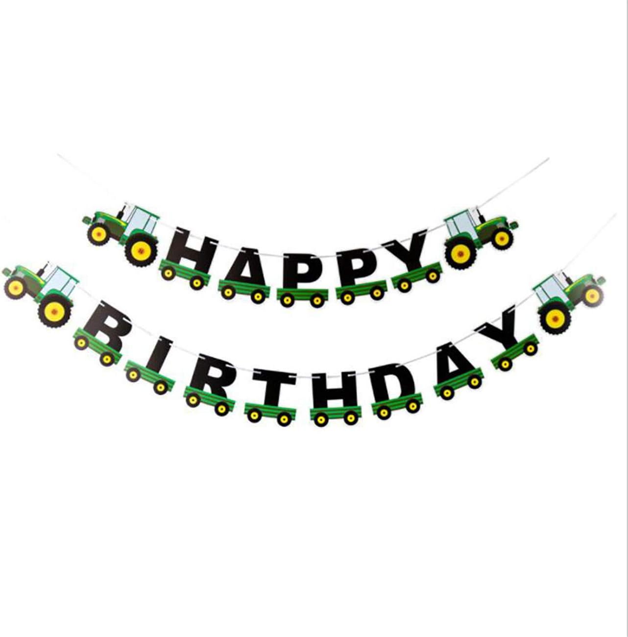 Amazon Com Zaling Party Construction Car Happy Birthday Banner