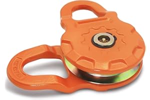 CAYUEMUM Snatch Block, 50,000 lbs (25T) Minimum Breaking Strength, 25,000 lbs (12.5T) Working Load Limit, for Synthetic Rope and Steel Cable Winch Lines (25T Mega), for Tractor, Truck, ATV & UTV