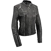 Milwaukee Leather SFL2830 Women's Black Sheepskin Scuba Style Fashion Leather Jacket