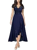 Miusol Women's V Neck Elegant Lace Ruffle