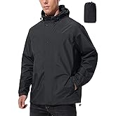 UIQUR Mens Lightweight Rain Jacket Waterproof Windbreaker Packable Rain Coat with Hood for Golf Running Hiking Travel