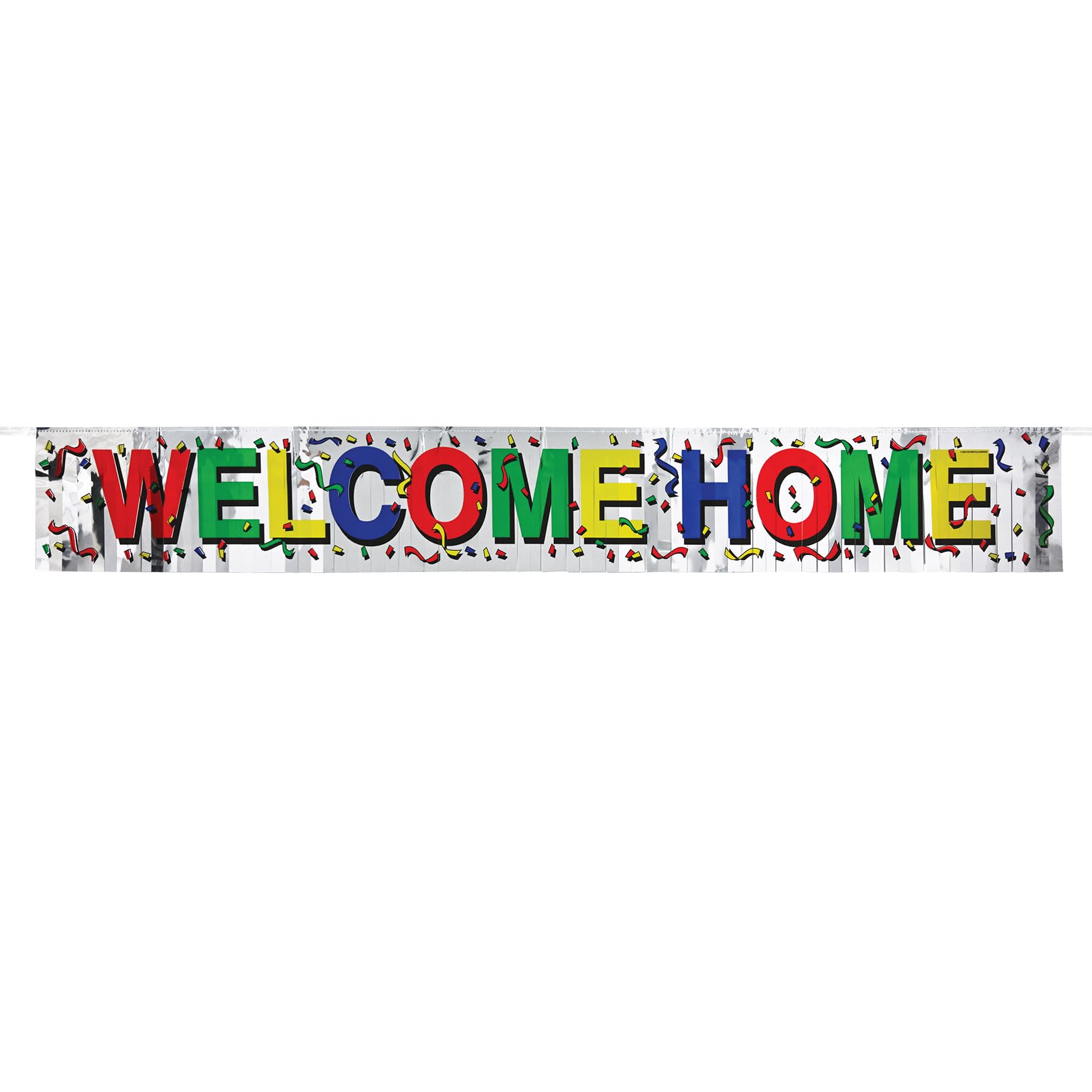 Beistle Metallic Welcome Home Fringe Banner, As Shown, 8" x 5'