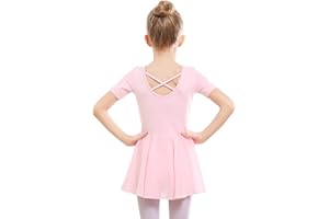 Stelle Ballet Leotards for Girls Dance Leotard with Skirt Toddler Ballet Outfit Criss-Cross Bow Back (Little/Big Kid)