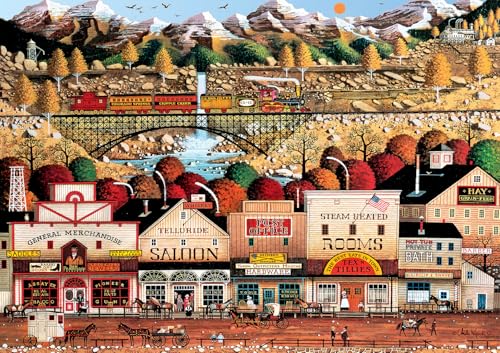 Buffalo Games - Charles Wysocki - Sleepy Town West - 300 Piece Jigsaw Puzzle for Adults - Challenging Puzzle Perfect for Game Nights - Finished Puzzle Size is 21.25 x 15.00