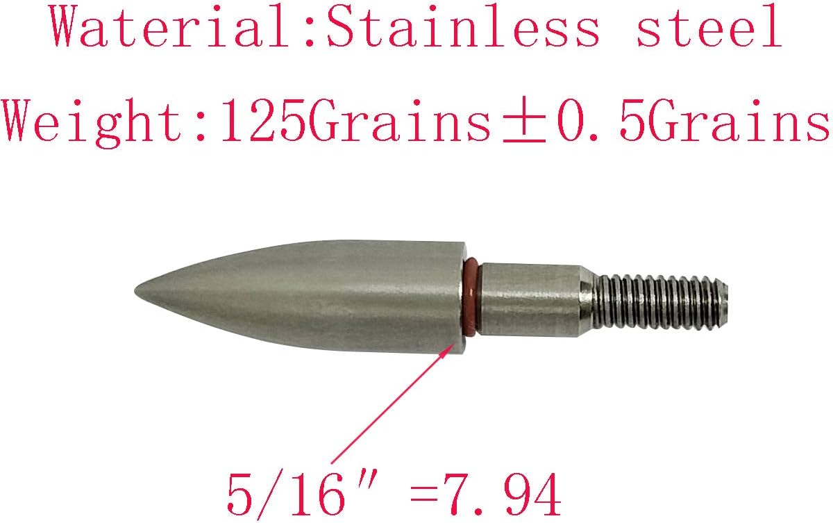 Archery Field Points, Various OD, 100/125/150/200 Grains, Easy Pull Various, Stainless Steel Screw in Archery Field Tips(1 Dozen 12 PCS) : Sports & Outdoors