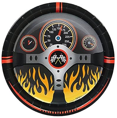 Racecar Racing Party Supplies 9" Paper Dinner Plate (8)
