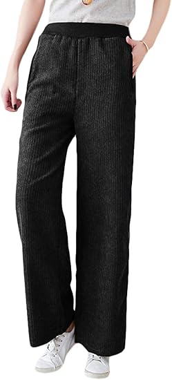 Amazon ｔａｉｔｅｎｇ レディース ワイドパンツ ロングパンツ ゆったり コーデュロイ ガウチョパンツ ウェストゴム 着痩せ ボトムス ズボン 大きいサイズ パンツ 秋 冬 ロングパンツ 通販