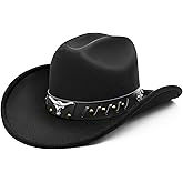 WQWOVRVO Cowboy Hat,Cowgirl hat,Cowboy Hats White/Black Western Cowgirl Hats for Women/Men