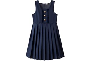LBECLEY Girls Pleated Skirt School Uniform Gingham Jumper Dresses Kids Sleeveless Dress Preppy Clothes