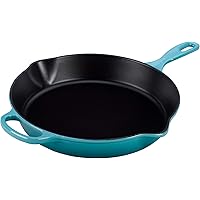 Le Creuset Enameled Cast Iron Signature Iron Handle Skillet, 10.25" (1-3/4 qt.), Caribbean