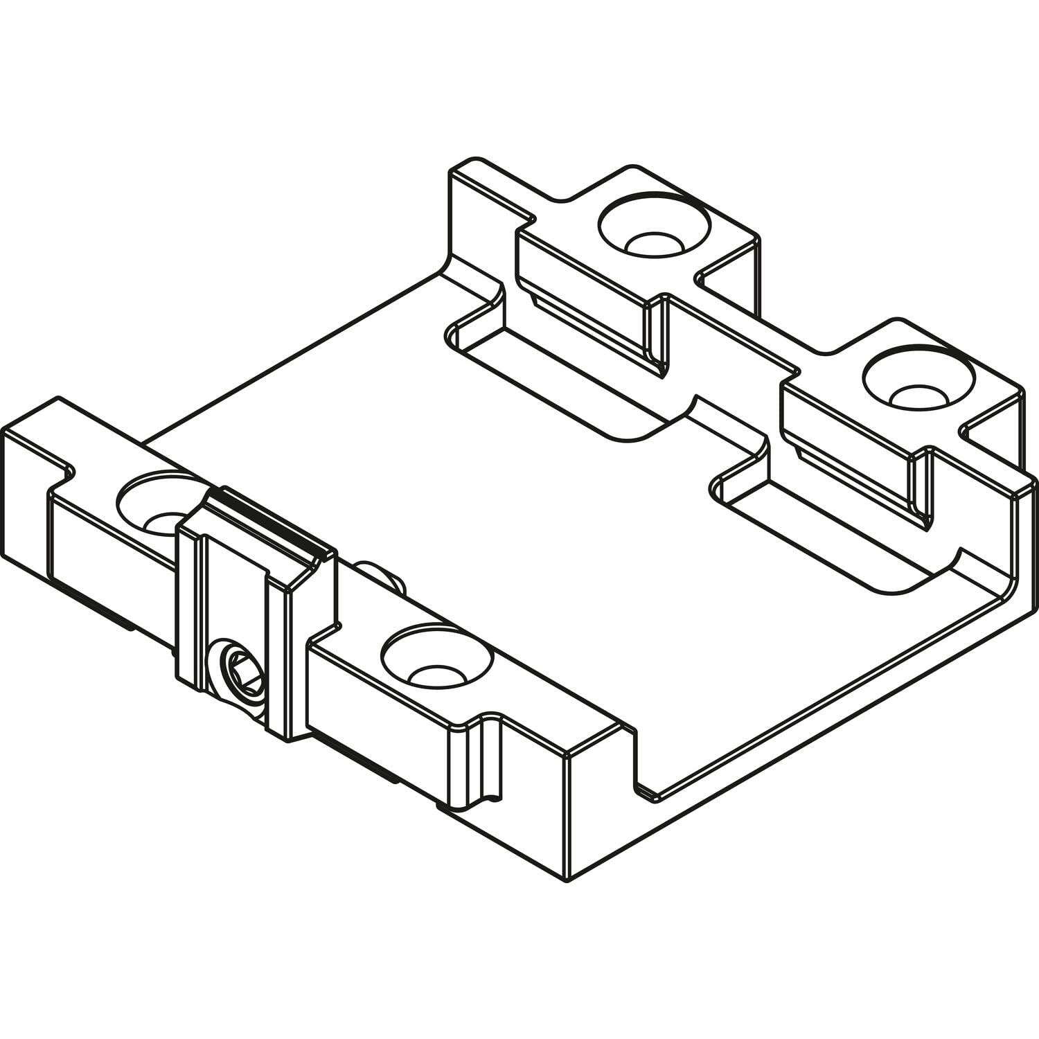 HAWA Combino 80 F HS Mounting Adaptor (Sliding Door Fitting), Galvanised Steel