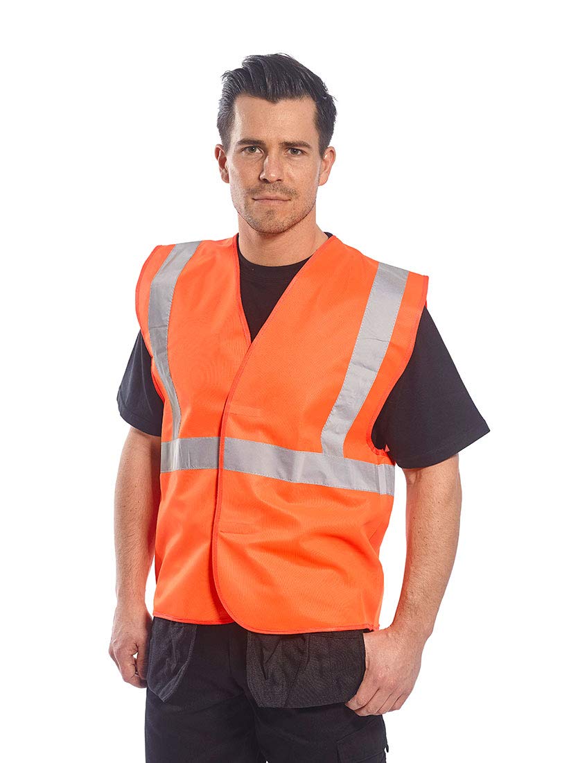 Portwest Hi-Vis One Band and Brace Vest, Size: XX/3X, Colour: Orange, C472ORRXX/3X