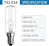 SCNNC Cooker Hood Light Bulbs 220V 40W E14 2700K Warm White 2 Pack view 2