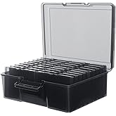 IDekooror Photo Storage Box 5" x 7", 18 Inner Extra Large Photo Organizer Container, Plastic Craft Storage Box with Handle fo