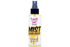 The Doux MIST DEMEANOR Shine Mist for Curly Hair – Heat Protection Spray with Cationic Honey & Silk Amino Acids – Lightweight Hair Gloss for Frizz Control, Humidity Resistance & Shine