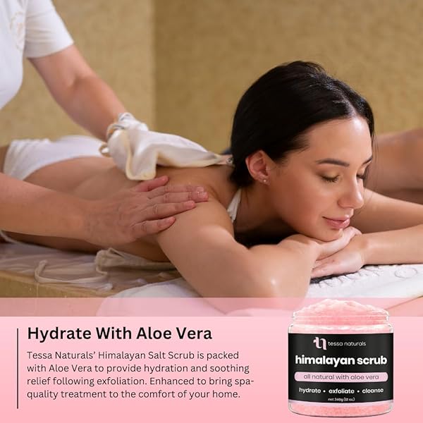 HIMALAYAN SALT SCRUB BODY EXFOLIATOR WITH ALOE VERA – ALL NATURAL PINK HIMALAYAN BODY SCRUB & MOISTURIZER FOR WOMEN & MEN – EXFOLIATING BODY SCRUB FOR BLACKHEADS & DEAD SKIN