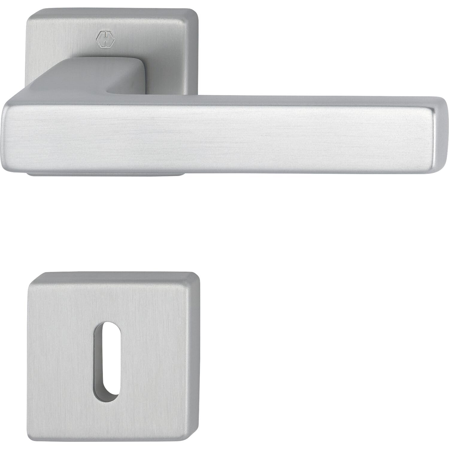 HOPPE 11758119 Austin Handle Set-on Rosette, Aluminium Stainless Steel Coloured, BB| edelstahlfarbig matt