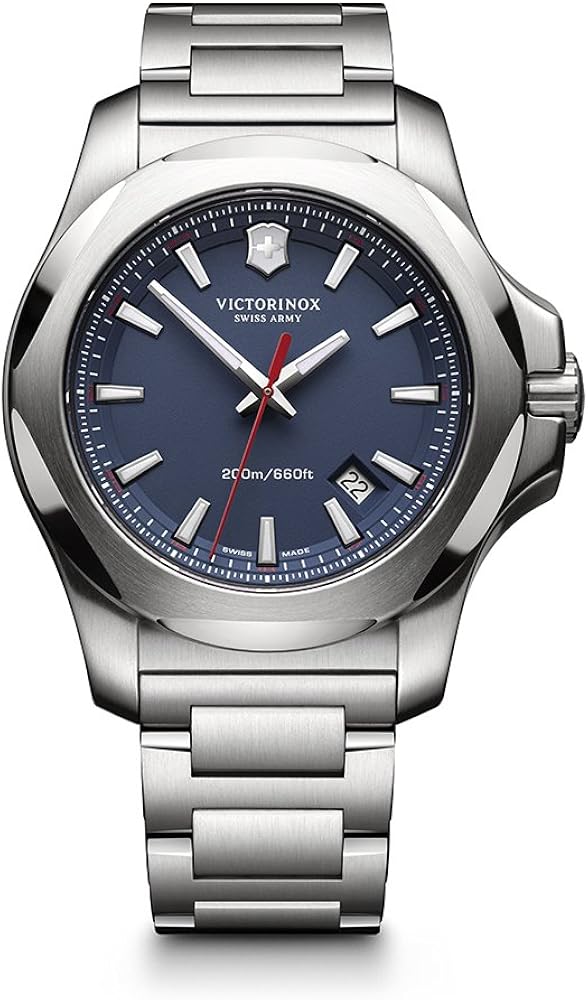 Victorinox Swiss Army Men's 241724.1 I.N.O.X. Watch with Blue Dial and Stainless Steel Bracelet 