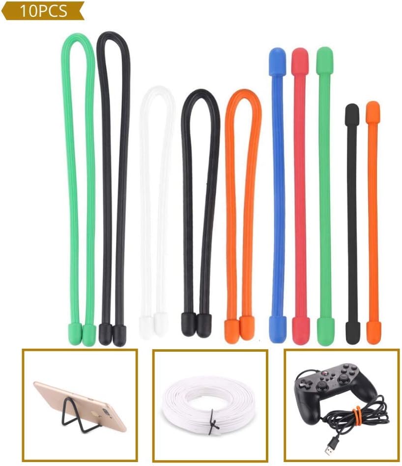 SUNFICON Cable Organiser Twist Ties Reusable Rubber Ties 10.530.5CM