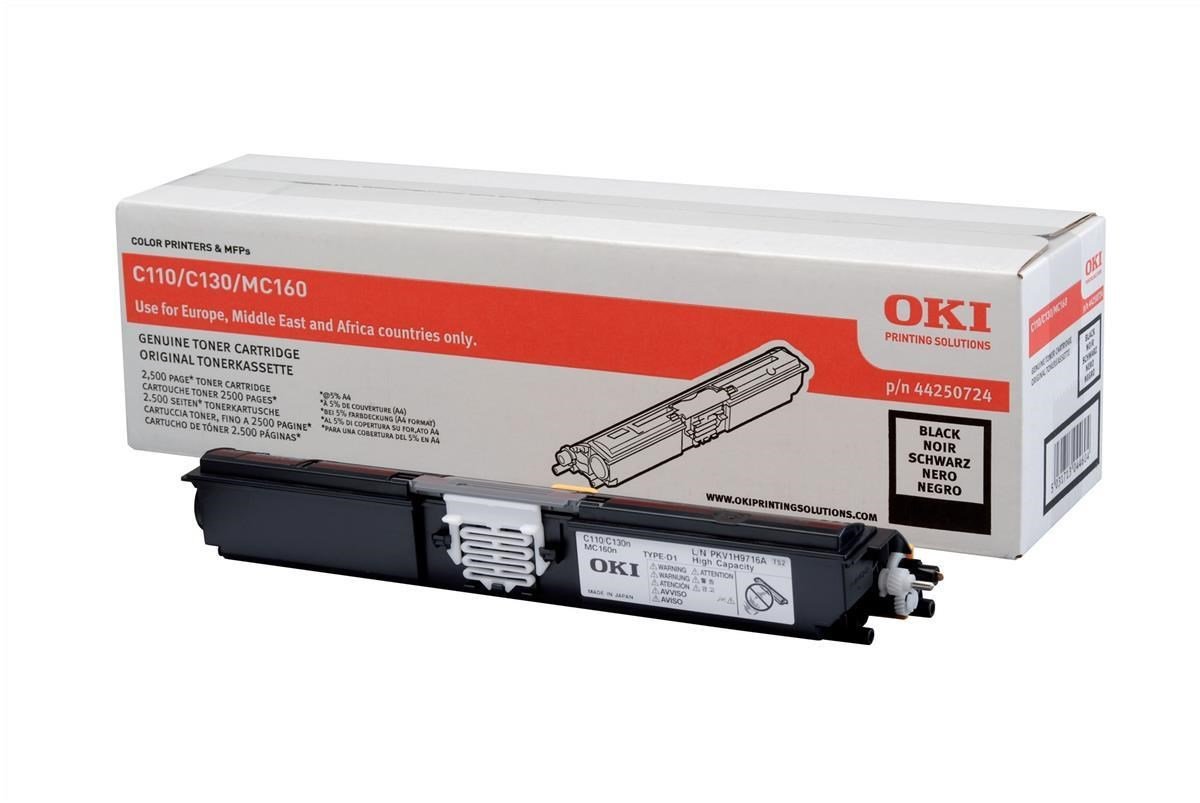 OKI C110/C130 Laser Toner Cartridge High Yield Page Life 2500pp Black Ref 44250724