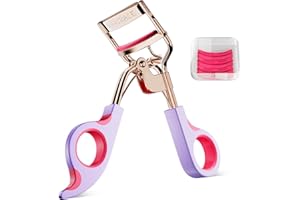 Eye Lash Curler with 6 Replacement Pads, Whalrace Eyelash Curlers Superior Curling Effect, Beautiful and Easy to Identify, Christmas Gifts for Her -Rose Gold Purple Red