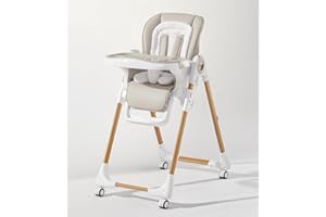 MALLIFY Convertible High Chairs for Babies and Toddlers, Height Adjustable Baby High Chair, High Chair with Removable Tray, Adjustable Backrest and Pedal, Portable Baby Dinning Chair with Lockable Wheels