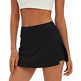 Darong Womens Tennis Skirt with Pockets Shorts High Waisted Side Slit Skort Workout Golf Skirt Athletic Skorts
