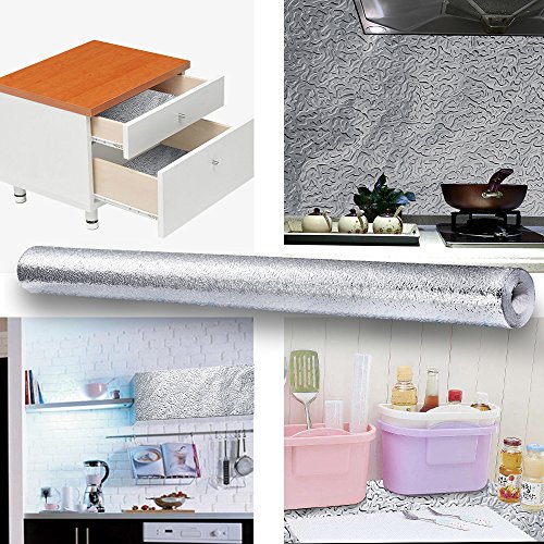 Kitchen Backsplash Wallpaper - Premium Peel&Stick Aluminum Foil Wall Paper|Self-Adhesive Backsplash for Kitchen Walls Cabinets Drawers & Shelves|Anti-mold, Heat Resistant & Washable Kitchen Wallpaper - Thumbnail 4