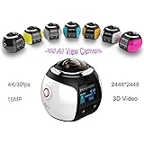 4K 360 Action Camera Panoramic Camera 2448*2448 Ultra HD Panorama 360 Degree Video Cameras Deportiva Wifi Sport Cam Driving VR Camera