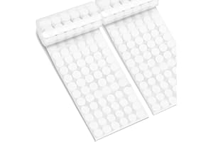 1000 Pcs Self Adhesive Dots - MAQIHAN 0.59 Inch Diameter Hook And Loop Sticky Dots White Double Sided Glue For Photo Corners 