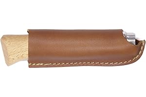 oopsmark Leather Belt Sheath and Case for Knives Designed in Opinel France - Pocket Knife Holder for Camping, Hunting, Fishing, and Picnics