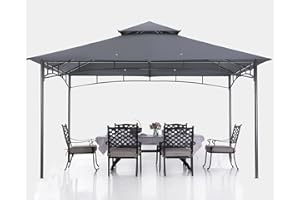 ABCCANOPY Gazebos for Patios 10x12 - Outdoor Steel Frame Gazebo for Lawn Backyard Garden Deck (Dark Gray)