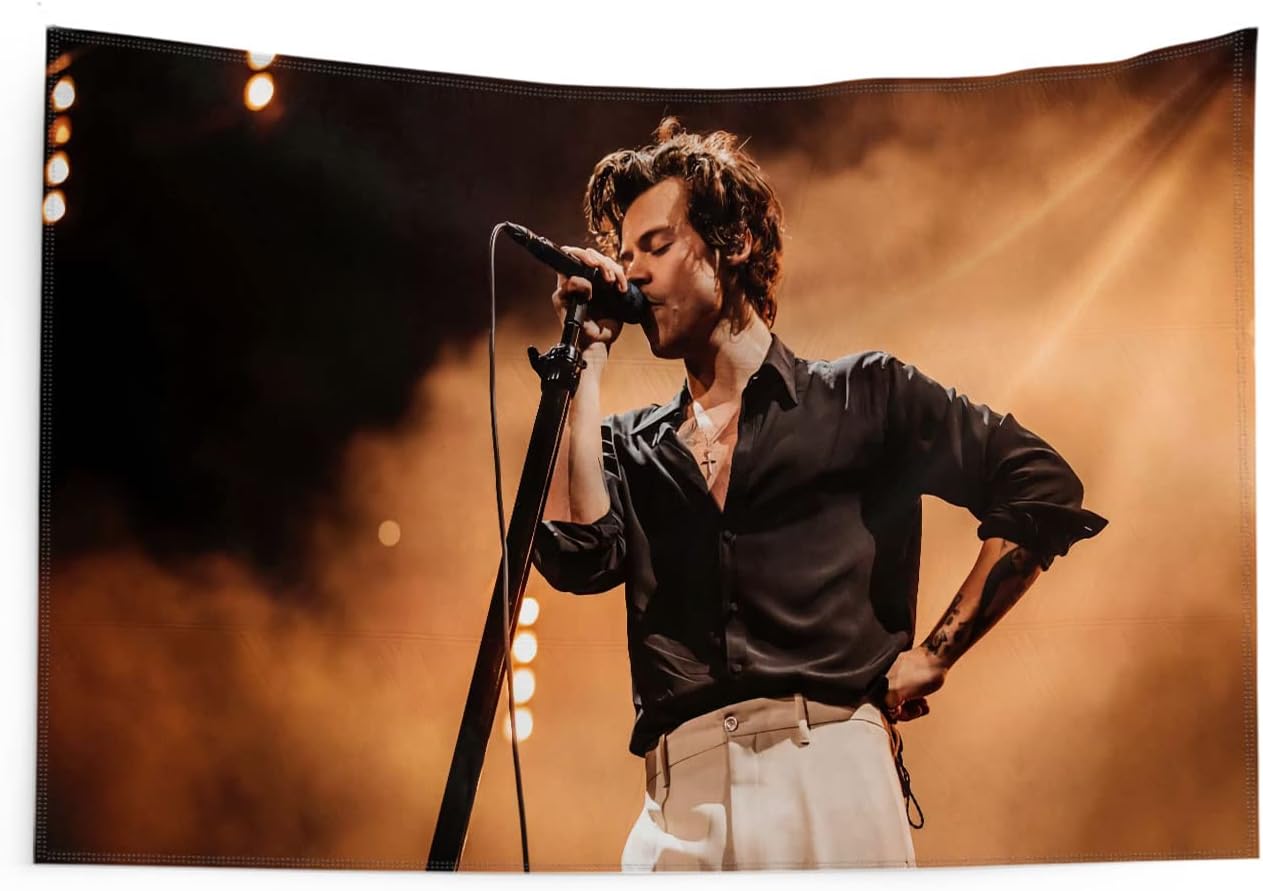 Tapestries - Jauageon Aesthetics Singer Wall Tapestry Harry Signer Music Styles Tapestry For Bedroom Hanging Banner Home Decor for Living Room Dorm Decor Curtain Balcony Partition 40x60 Inch