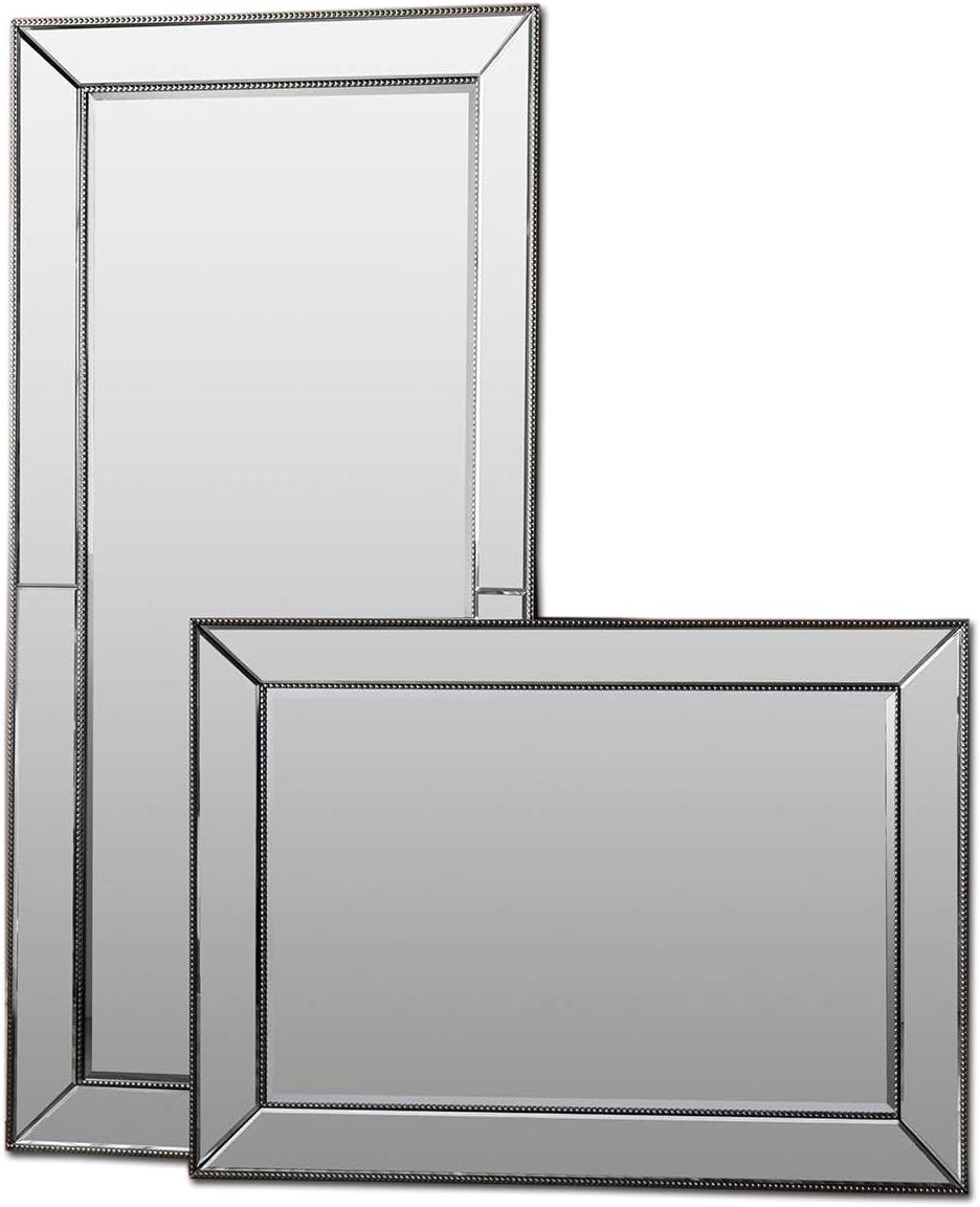 Barcelona Trading Radley Full Length Bevelled Glass Beaded Frame Leaner Silver Wall Mirror 65"x31"
