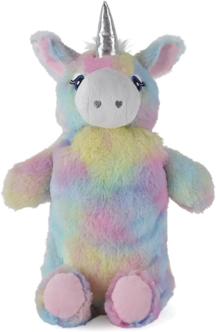 Rainbow Coloured Plush Unicorn Hot Water Bottle