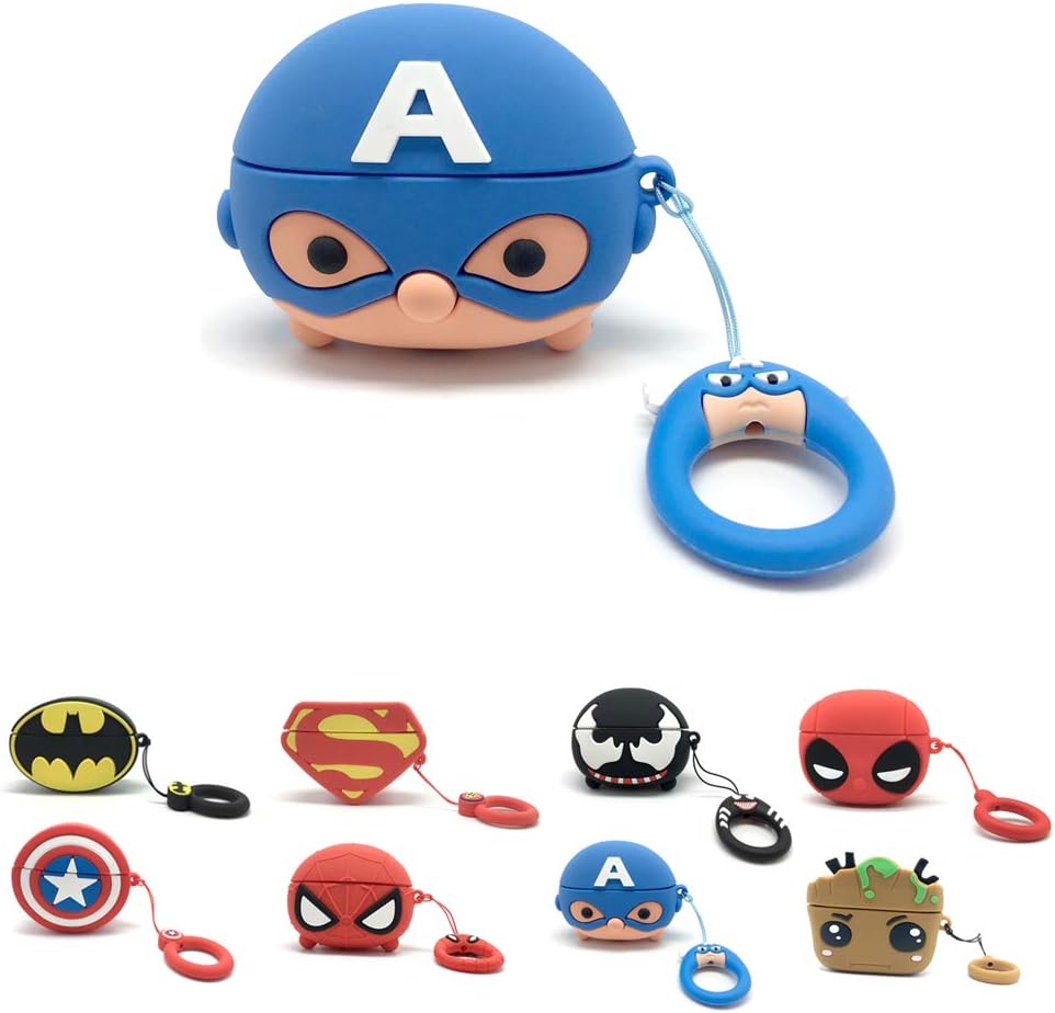 Artibox Airpods Pro Case, Super Hero 3D Cute Cartoon Airpods Pro Cover, Shockproof Protective Earphone Cover Skin Compatible with Apple Airpods Pro (Captain A)