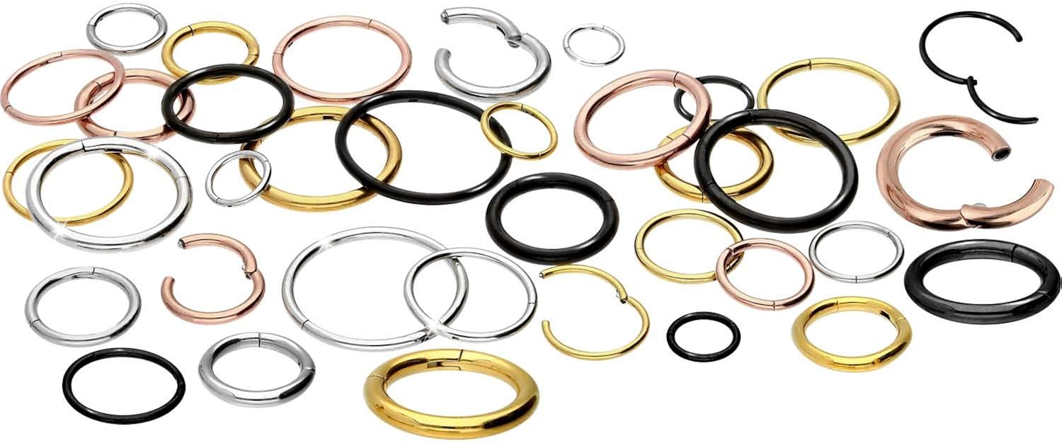 Piercingline® titanium segmental ring, clicker piercing, various sizes, Silberfarben, 1,6 mm Durchmesser | 8 mm Innendurchmesser - Image 5