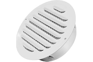 SMRTCOL 4" Round Soffit Vents White Stainless Steel Soffit Vents Wall/Ceiling Vent Cover with Mesh Screen for Bathroom, Dryer, & Attic（1 Pack)