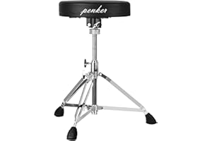 Penker Drum Throne Seat,Premium Drum Throne Threaded Height Adjustable Stool Drum,Universal Thick Padded Drum Throne Drummer Stool
