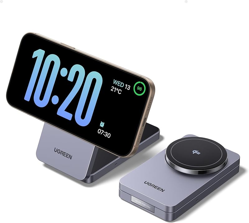 MagFlow Qi2 15W Certifié Chargeur Induction iPhone 2 en 1 MagSafe