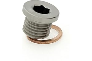 ADAPTORMOUNT M14 x 1.5 Stainless Steel 316 Slim Round Head Allen Key Slotted Plug with Copper Washer