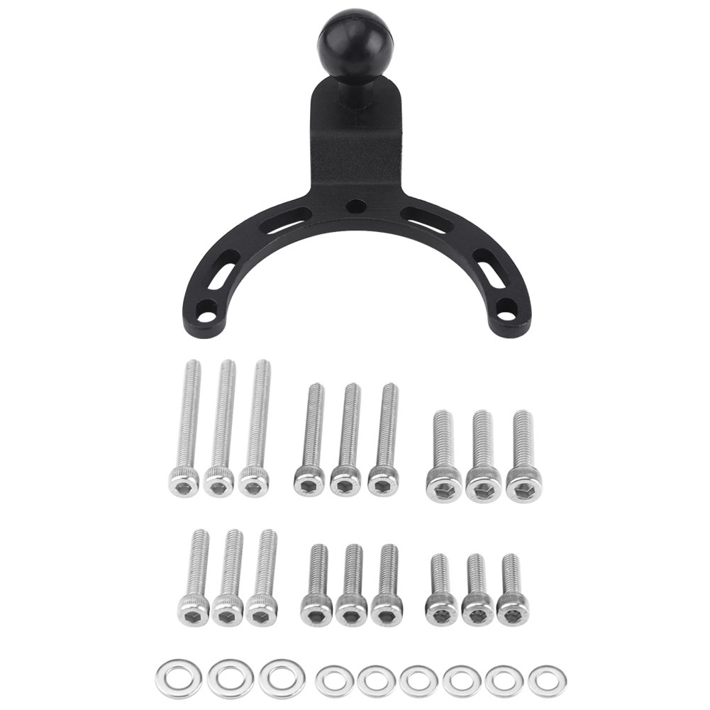 Aramox Motorcycle Tank Mount Bracket Kit, Adjustable GPS Phone Camera Holder, Aluminium Alloy, Black, 25mm Ball Head