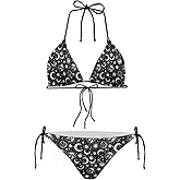JEOCODY Women's High Waist Halter Bikini Set Two Piece Swimsuits Triangle Bikini Sets