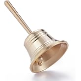 Homelavie Small Solid Brass Hand Call Bell for Dinner Teacher Handbell (M) | Hand Bells for Seniors Bedside, Ringing Bell at Wedding, Tibetan Meditation Bell, Classroom Bell, Gift for Bedridden Mom