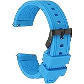 HARFINGTON Silicone Watch Bands Soft Quick Release Rubber Watch Bands with Matte Buckle for Men Women