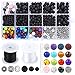 YBLNTEK Beads for Jewelry Making Chakra Bead - 600Pcs 8mm Volcanic Beads Bulk Chakra Beads Spacer Beads with Crystal String for DIY Essential Oil Yoga Diffuser Bracelets Adult Jewelry Making Supplies