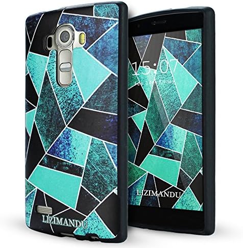 Lg G4 Case,Lizimandu Soft TPU textured pattern Case for Lg G4(Green Fragment)