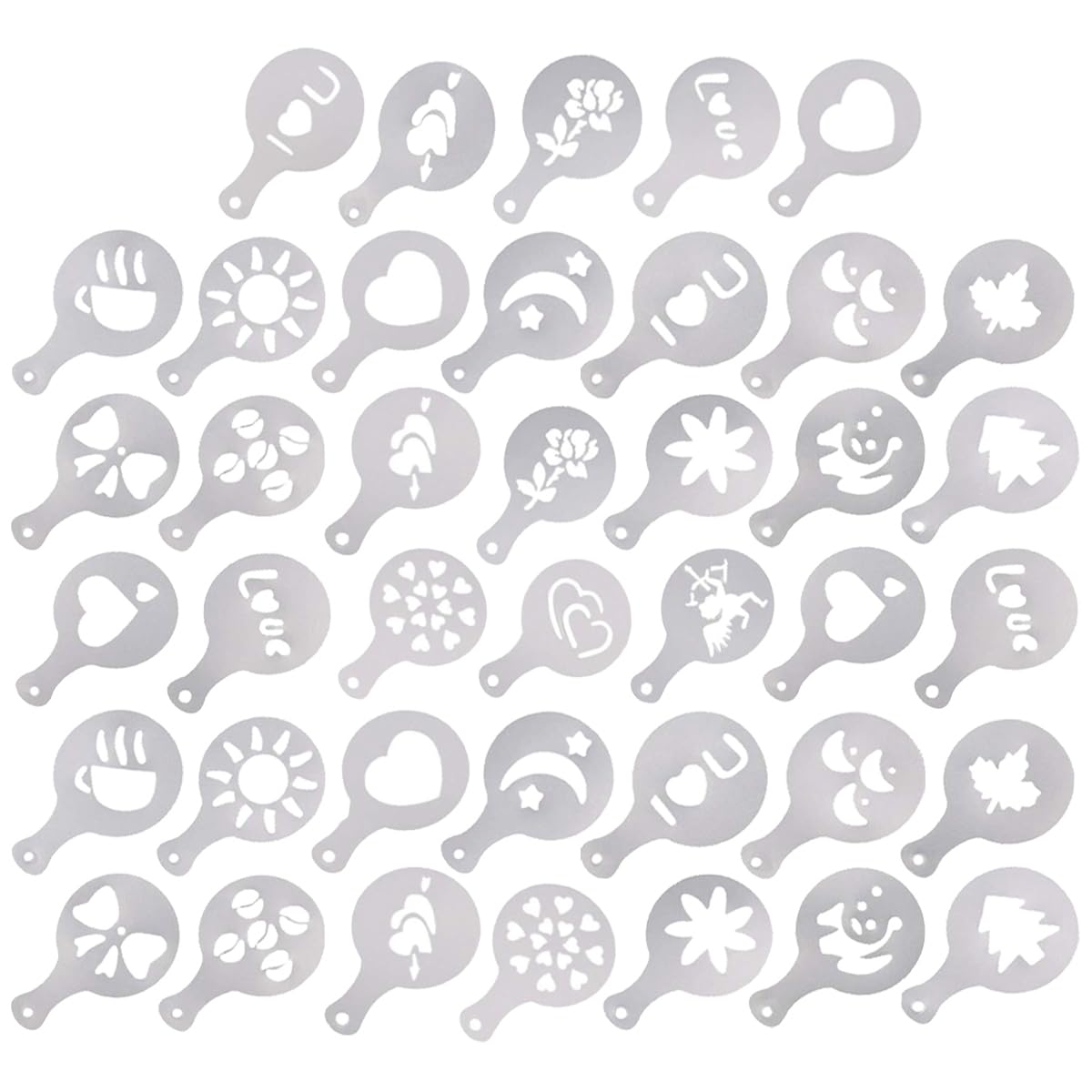 CKANDAY 40 Pcs Coffee Decorating Stencils, 3 Pack Foam Latte Art Barista Template for Decorating Oatmeal Cupcake Cake Cappuccino Hot Chocolate for Adult Kids Children Christmas Thanksgiving Day